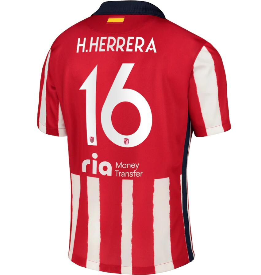 Atlético Madrid Metropolitano Home Kit Soccer Jersey with H. Herrera 16 printing 2020/21